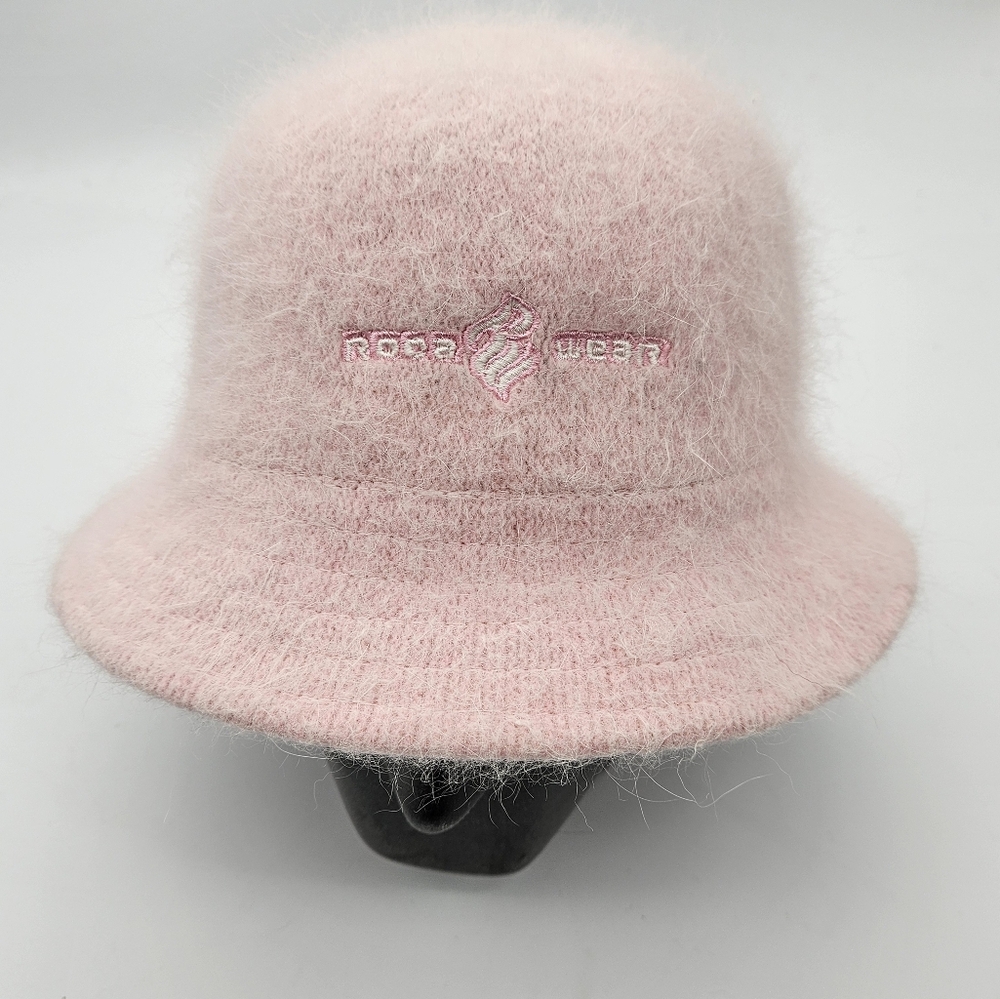 Roca Wear Pink Fuzzy Angora Vintage 90s Bucket Hat